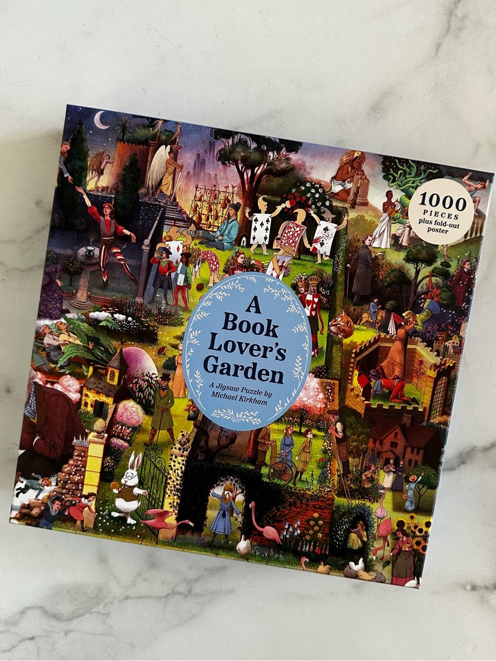 A Book Lover's Garden - A 1000-piece jigsaw puzzle by Michael Kirkham